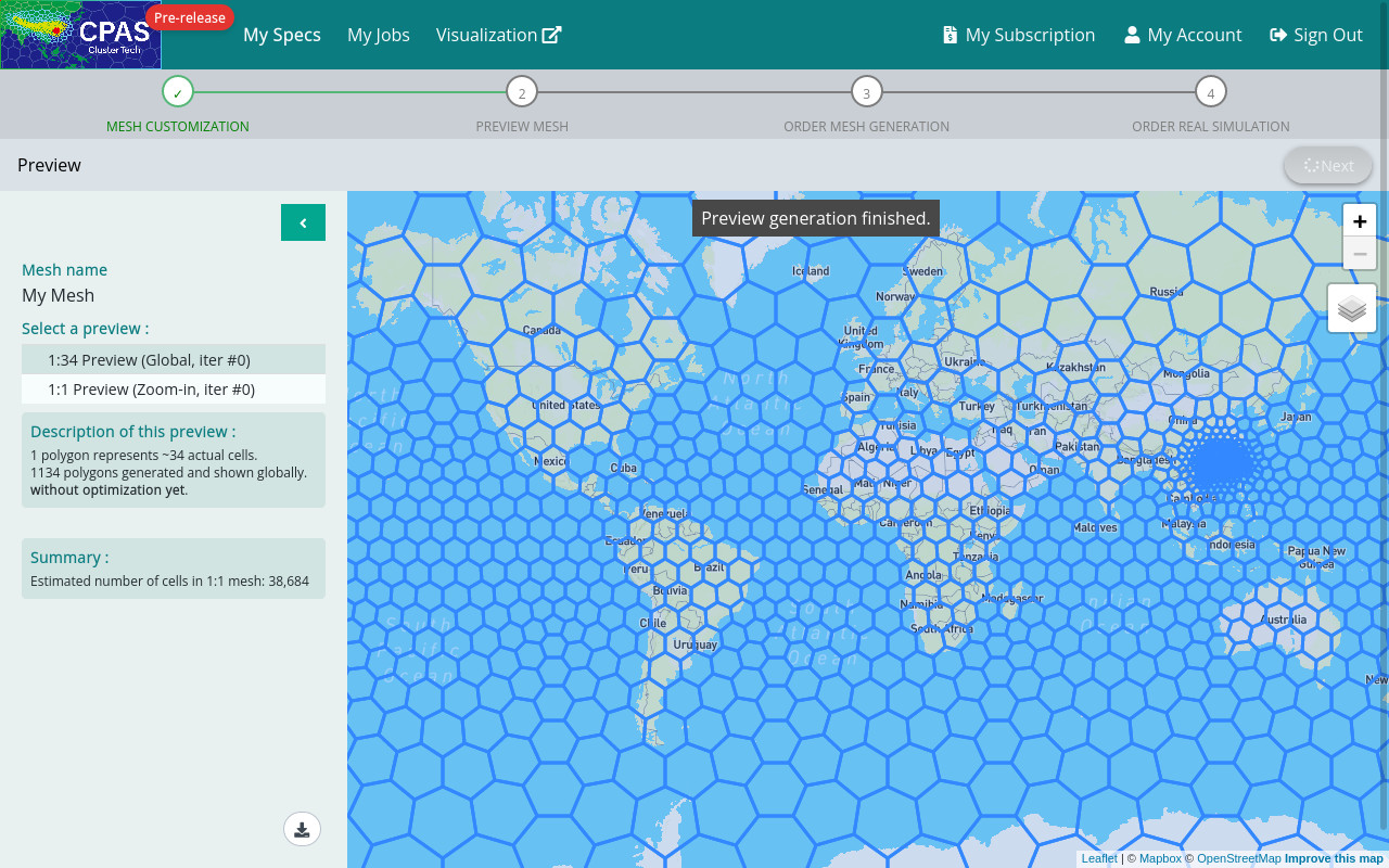 Screenshot 1 of mesh preview generation finished