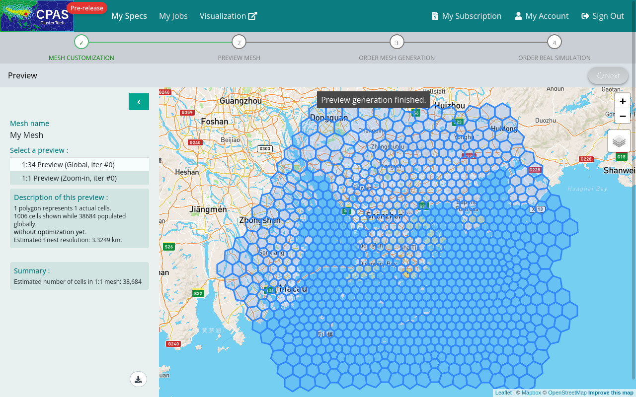 Screenshot 3 of mesh preview generation finished